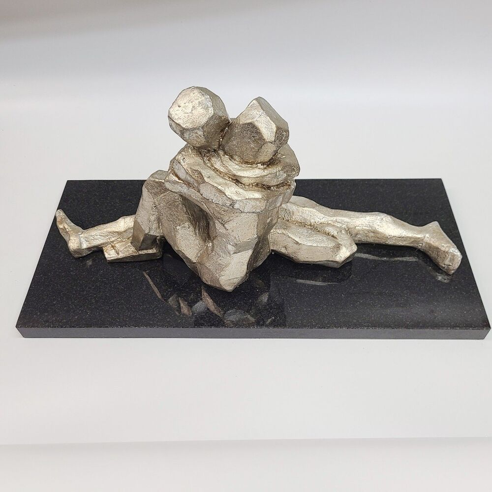 Global Views Gittin It On Nickel Cast Iron Sculpture Granite Base 18"